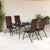 Folding Garden Chairs 4 pcs Brown Poly Rattan 3270608