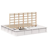 Bed Frame White 200 x 200 cm Solid Pine Wood 3385704