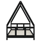 Kids Bed Frame Black 90x190 cm Solid Wood Pine 834464