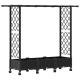 Raised Bed with Trellis and Roof Black 164 x 40 x 127 cm PP 3423113