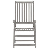 Garden Chair Set of 8 Grey Solid acacia wood Medium Foldable 3075140