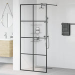 Walk-in Shower Wall with Clear ESG Glass 90x195 cm Black 151034