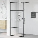 Walk-in Shower Wall with Clear ESG Glass 90x195 cm Black 151034