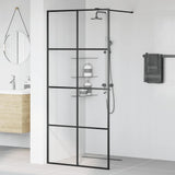 Walk-in Shower Wall with Clear ESG Glass 90x195 cm Black 151034