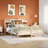 ZNTS Bookcase Bed without Mattress 200x200 cm Solid Wood Pine 3321946