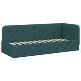 Corner Bed Frame with Headboard Dark Green 80 x 200 cm Fabric 42016483