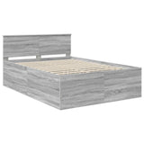 Bed Frame Grey Sonoma 140 x 200 cm Engineered Wood 3408583