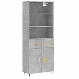 Highboard Concrete Grey 69.5x34x180 cm Engineered Wood 3200501