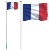 France Flag and Pole 6.23 m Aluminium 3147093