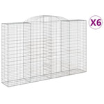 Arched Gabion Baskets 6 pcs 300x50x180/200 cm Galvanised Iron 3146777