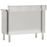 Kitchen Work Table with Sliding Doors Stainless Steel 376441