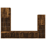 4 Piece TV Wall Units with LED Smoked Oak Engineered Wood 3216658
