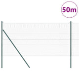 Fence with Posts Green 1.4 x 50 m PVC-coated steel 3352718