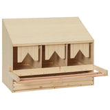 Chicken Laying Nest 3 Compartments 72x33x54 cm Solid Pine Wood 170653
