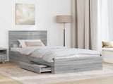 Bed Frame with Drawer Grey Sonoma 90 x 200 cm Engineered Wood 3408322