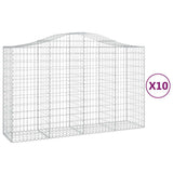 Arched Gabion Baskets 10 pcs 200x50x120/140 cm Galvanised Iron 3145669