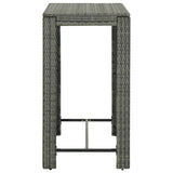 7 Piece Garden Bar Set with Cushions Poly Rattan Grey 3095411