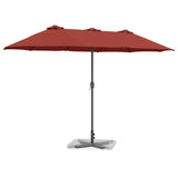 Garden Parasol Terracotta 370 x 197 x 239 cm 42003374