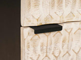 Highboard White Wash Finish 40 x 33 x 110 cm Solid Mango Wood 4017893