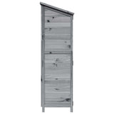 Garden Shed with Roof Grey 106.5 x 56 x 176 cm Solid Fir Wood 42033450