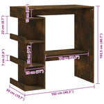 Bar Table with Storage Rack Smoked Oak 100x50x101.5cm Engineered Wood 812960