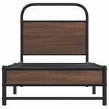 Bed Frame without Mattress 75x190 cm Brown Oak Engineered Wood 4100472