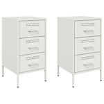 ZNTS Bedside Cabinets 2 pcs White 36x39x68 cm Steel 843089