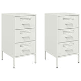 ZNTS Bedside Cabinets 2 pcs White 36x39x68 cm Steel 843089