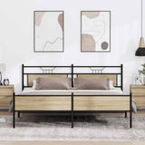 Metal Bed Frame without Mattress Sonoma Oak 200x200 cm 3325128