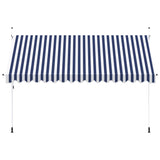 Manual Retractable Awning 400 cm Blue and White Stripes 43224
