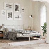 Metal Bed Frame without Mattress with Headboard White 150x200cm 376553
