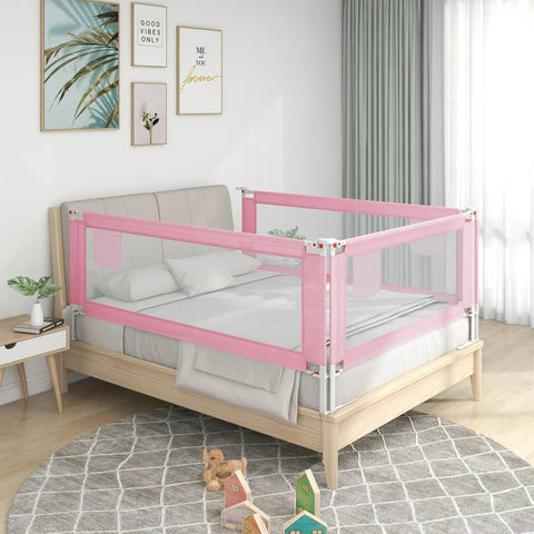 ZNTS Toddler Safety Bed Rail Pink 190x25 cm Fabric 10205