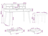 Dressing Table Set FAUSKE 3 pcs White 100 x 50 x 103.5 cm 3438588