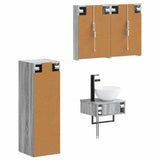 Bathroom Cabinet Set 4 pcs Grey Sonoma Engineered Wood 3407380