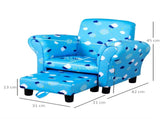 Toddler Chair Children's Armchairs Wood Frame w/ Footrest Anti-Slip Legs High Back Arms for Bedroom T3398P347636