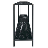 Console Table Black 160x35x75.5 cm Tempered Glass 331701