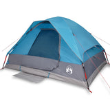 ZNTS Camping Tent Dome 4-Person Blue Waterproof 94778