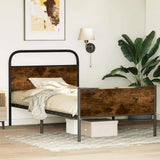 Bed Frame without Mattress 107x203 cm Sonoma Oak Engineered Wood 4100388