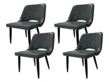 Dining Chairs with Cut-Outrest, Modern Kitchen Chair, Scandinavian Faux Leather Chair with High 47652612