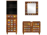 Bathroom Furniture Set with Shelf 3 pcs Walnut Solid Mango Wood 3310091