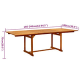 Garden Dining Set Natural wood Solid acacia wood Large 3079642