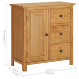 Cupboard 70x35x75 cm Solid Oak Wood 289188