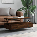ZNTS Coffee Table Brown Oak 100x51x45 cm Engineered Wood 835303