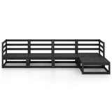 5 Piece Garden Lounge Set Black Solid Pinewood 3075538