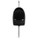 Wall Hung Urinal with Flush Valve Ceramic Black 143988