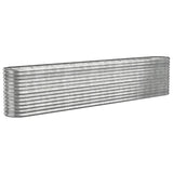 Garden Raised Bed Galvanised Steel 332x40x68 cm Silver 318912