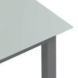 Garden Table Light Grey 150x90x74 cm Aluminium and Glass 312204
