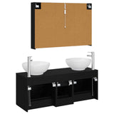 Bathroom Furniture Set 4 pcs Black Oak 3406984