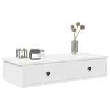 Wall Shelf with Drawers White 80x34x17 cm Engineered Wood 859950