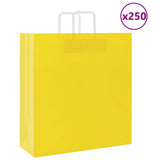 Paper Bags 250 pcs with Handles Yellow 45x17x48 cm 4102017